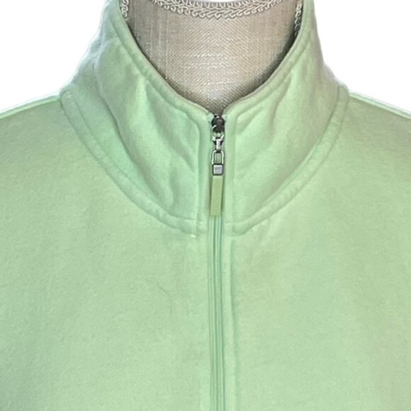 IZOD Lime Green Full Zip Fleece Jacket - Size Small Petite - Picture 3 of 6